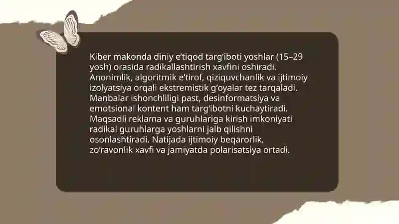 Kiber makonda diniy eʼtiqod targʻibotining ijtimoiy xavfi 3