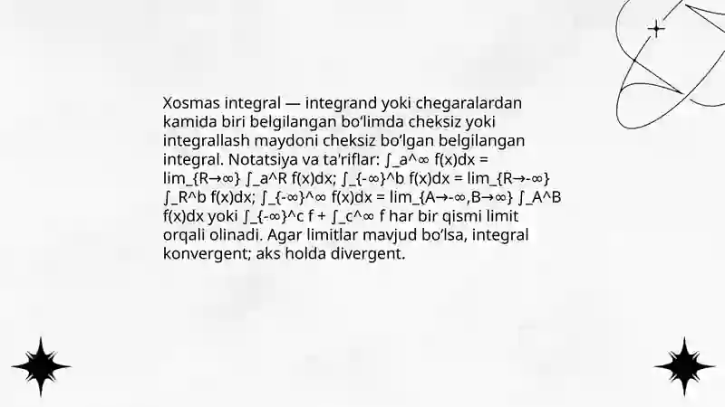 Xosmas integrallar 3