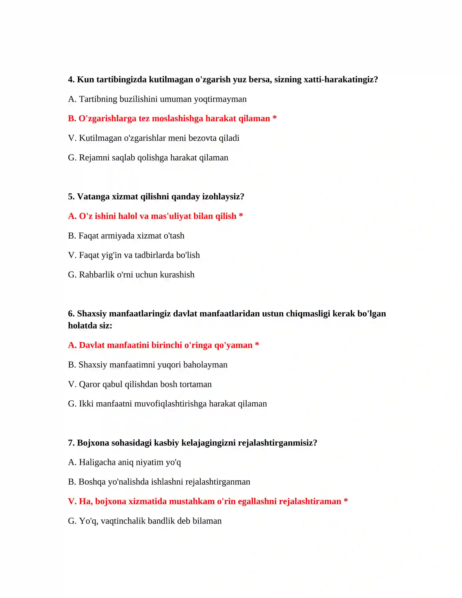 Bojxona mantiqiy test savollari va javoblari PDF 3