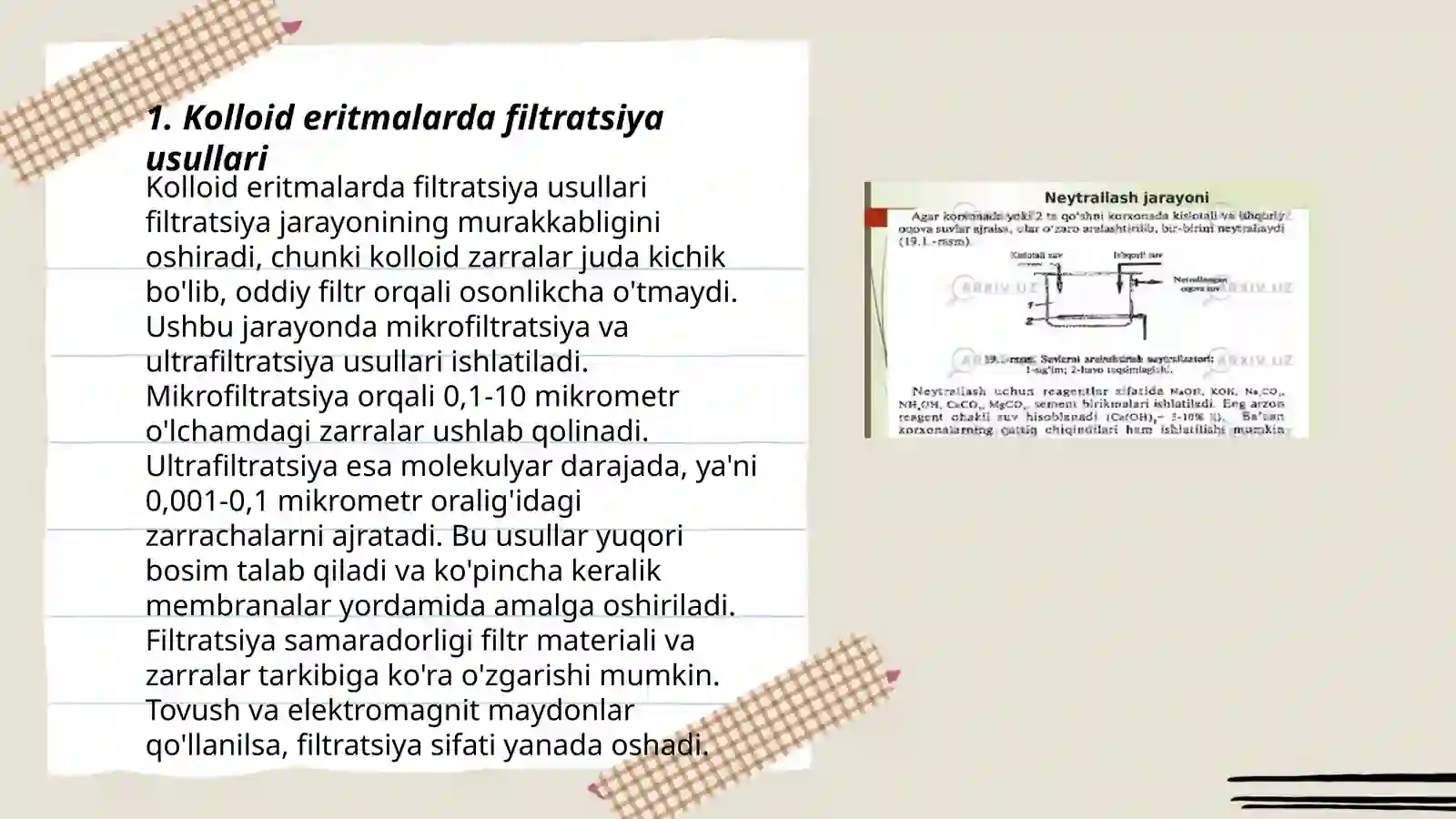 Kolloid eritmalarning tozalash usullari 3