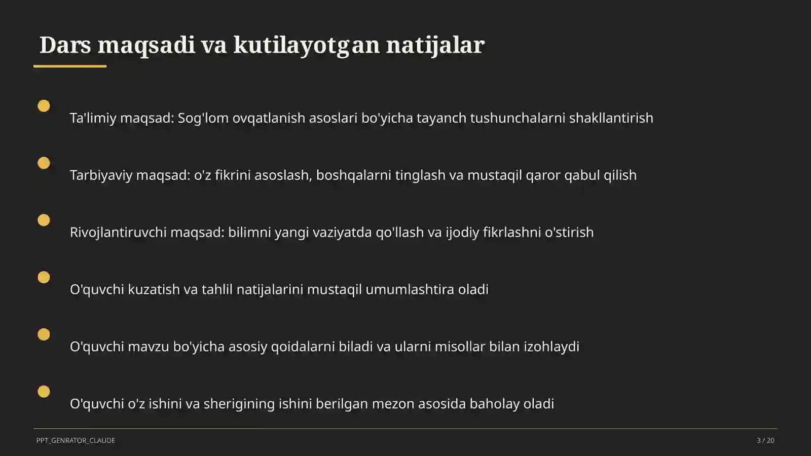 Sog'lom ovqatlanish asoslari (3-sinf) 3