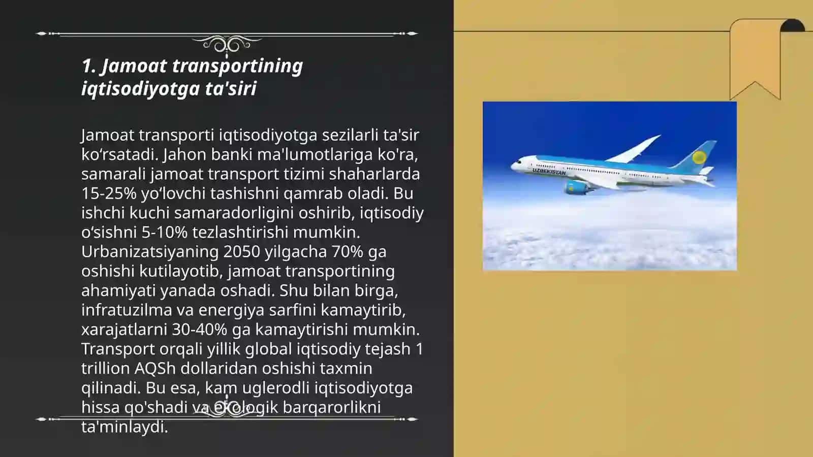 Jamoat transporti rivojlanishining iqtisodiyotga taʼsiri 3