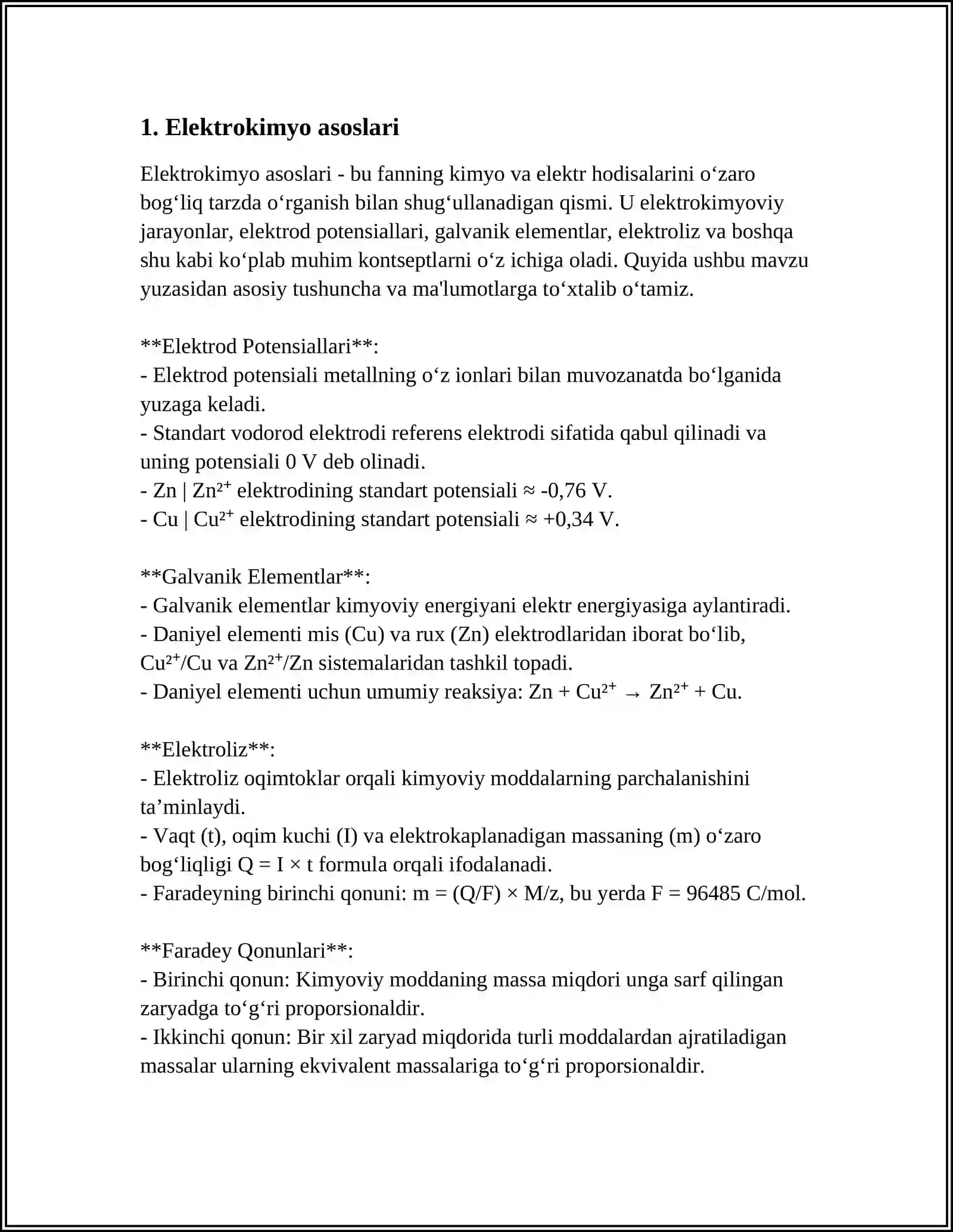 Elektrokimyo asoslari 3