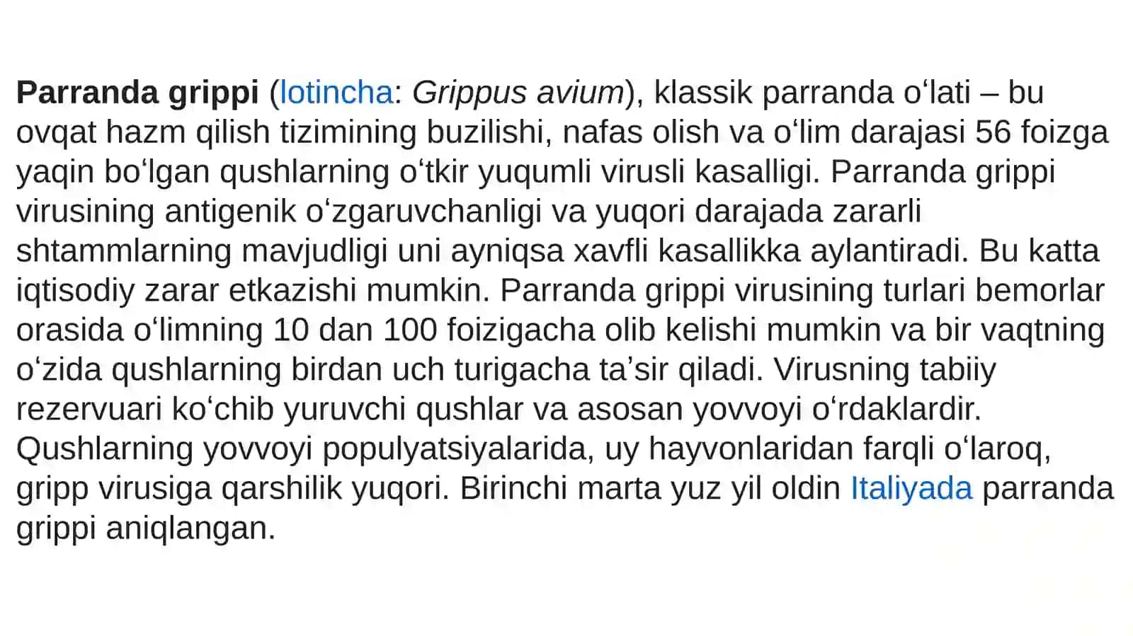 Parrandagrippi va uning xozirgi kundagi muammolari 3