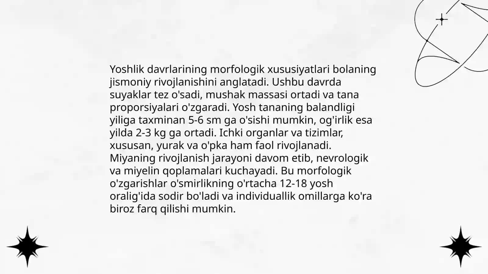 Yoshlik davrlarining morfologik va fiziologik xususiyatlari 3