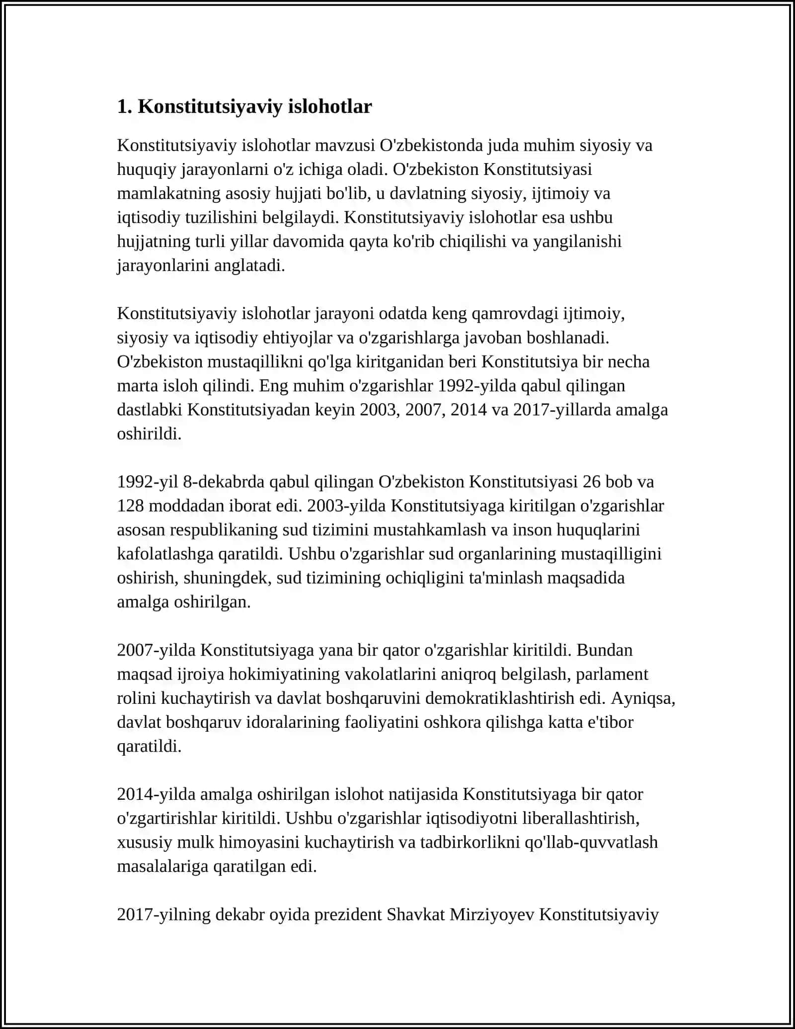 MUSTAQILLIK YILLARIDA DAVLAT BOSHQARUVI TIZIMIDA AMALGA OSHIRILGAN ISLOHOTLAR 3