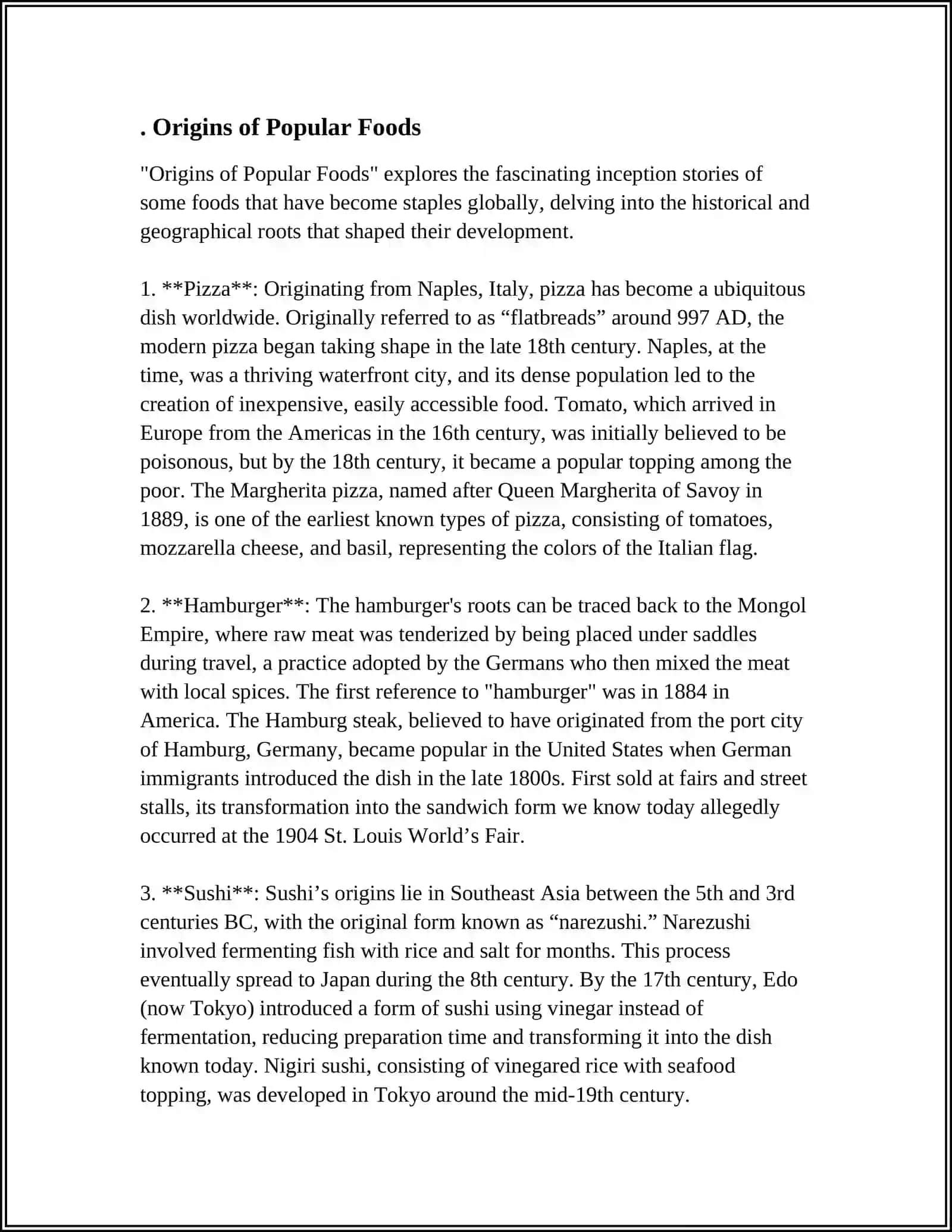 Origins of Popular Foods 3