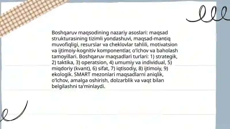 Boshqaruv maqsadi va boshqaruv jarayonini tadqiq qilish 3