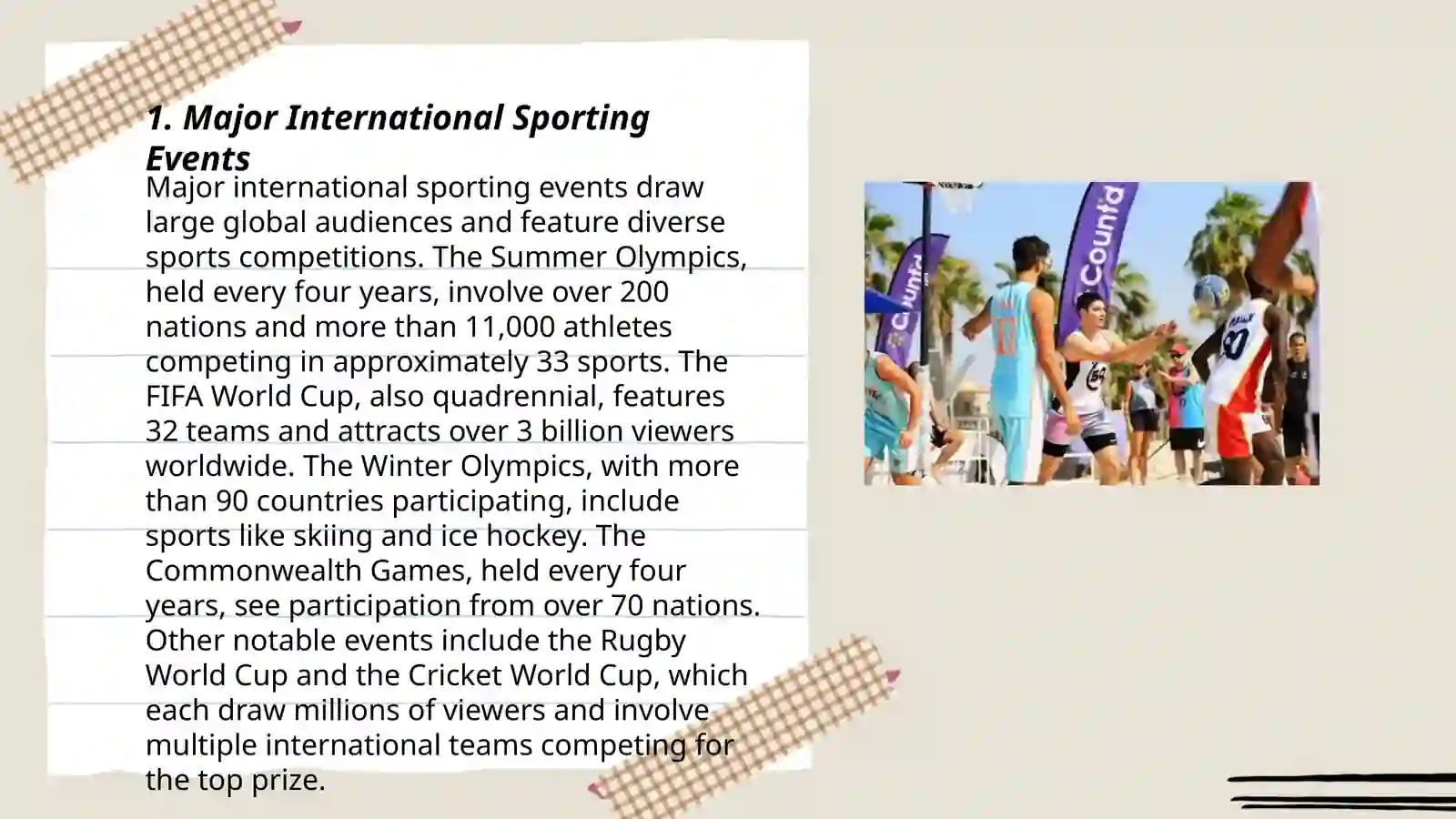 Major International Sporting Events 3