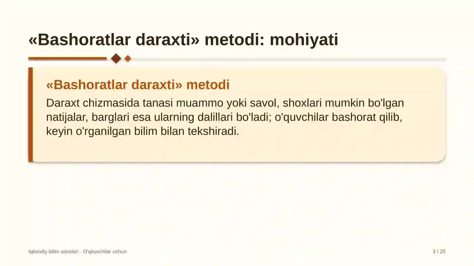 iqtisodiy bilim asoslari darslarida bashoratlar daraxti metodidan foydalanish 8998 3