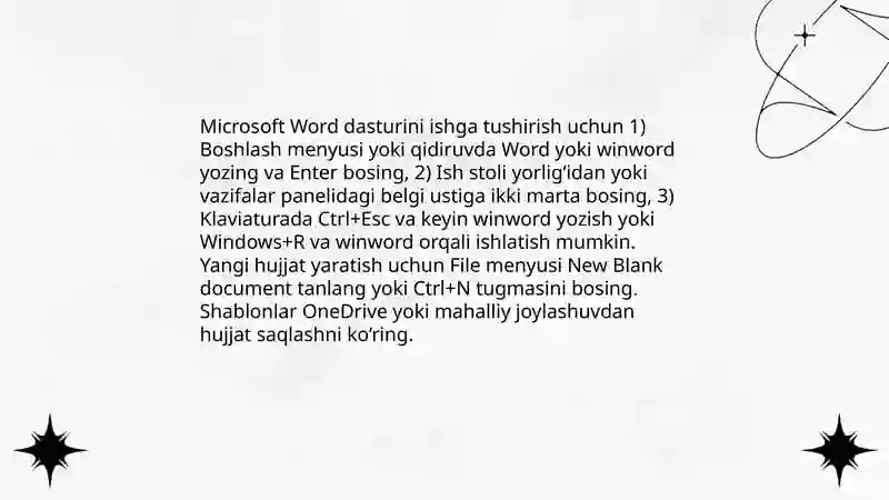 Microsoft Word-matn muharririda ishlash 3