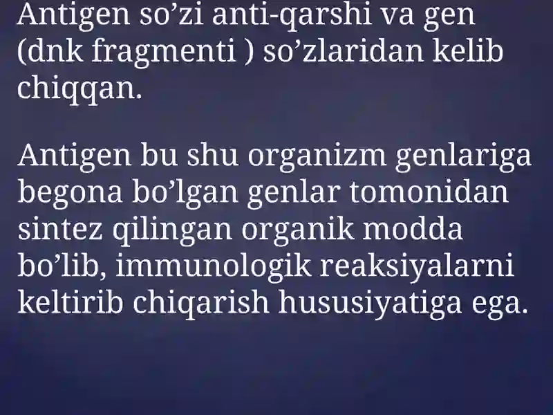 Antigenlar va Antitelolar 3