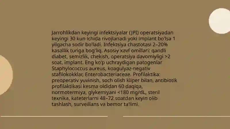 Tibbiyotda amaliyotdan keyingi asoratlar va ularning profilaktikasi 3