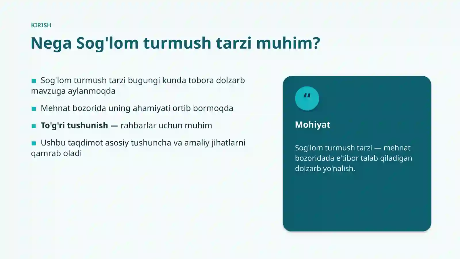 Sog'lom turmush tarzi 3