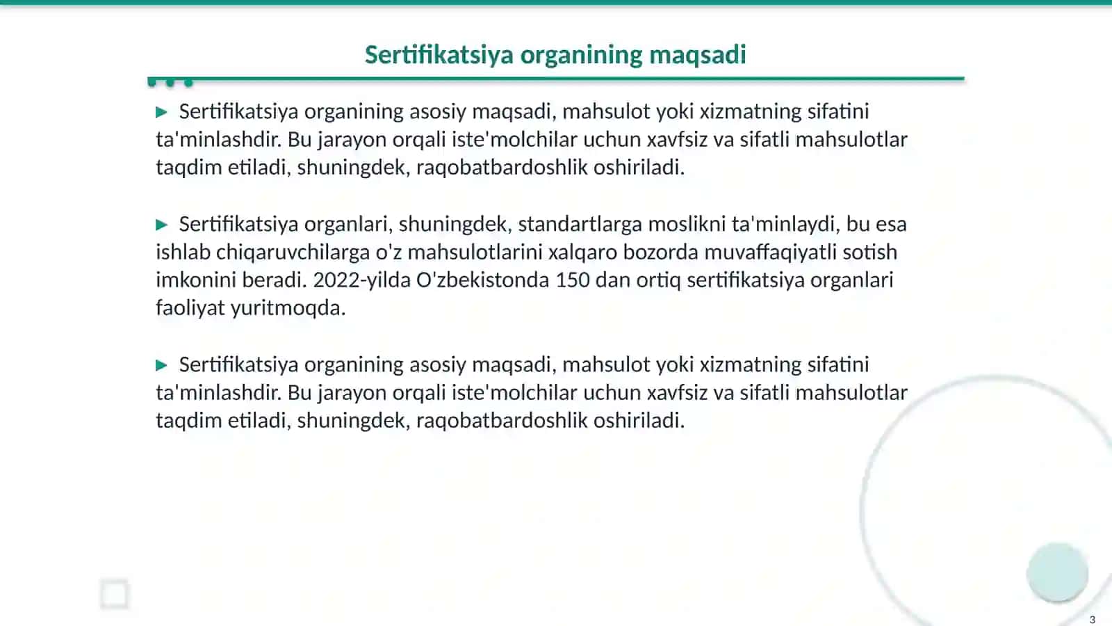 Sertifikatsiya organining asosiy vazifalari 3