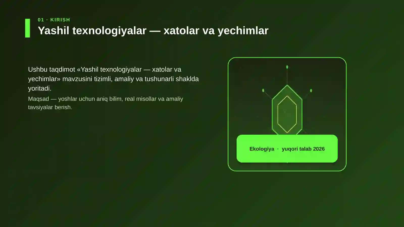 Yashil texnologiyalar — xatolar va yechimlar 3