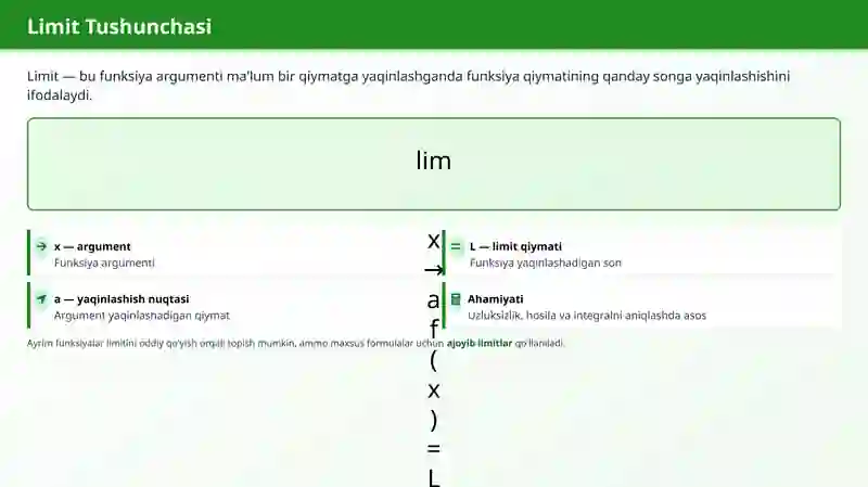 Birinchi va Ikkinchi Ajoyib Limitlar 3