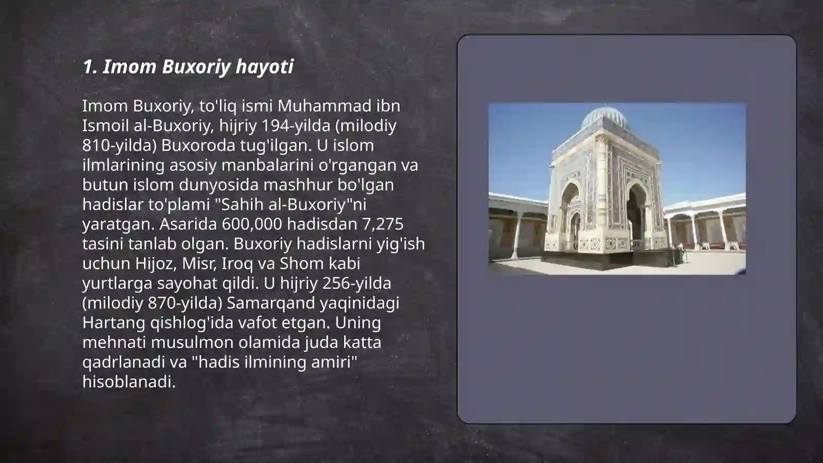 Imom Buxoriy haqida 3