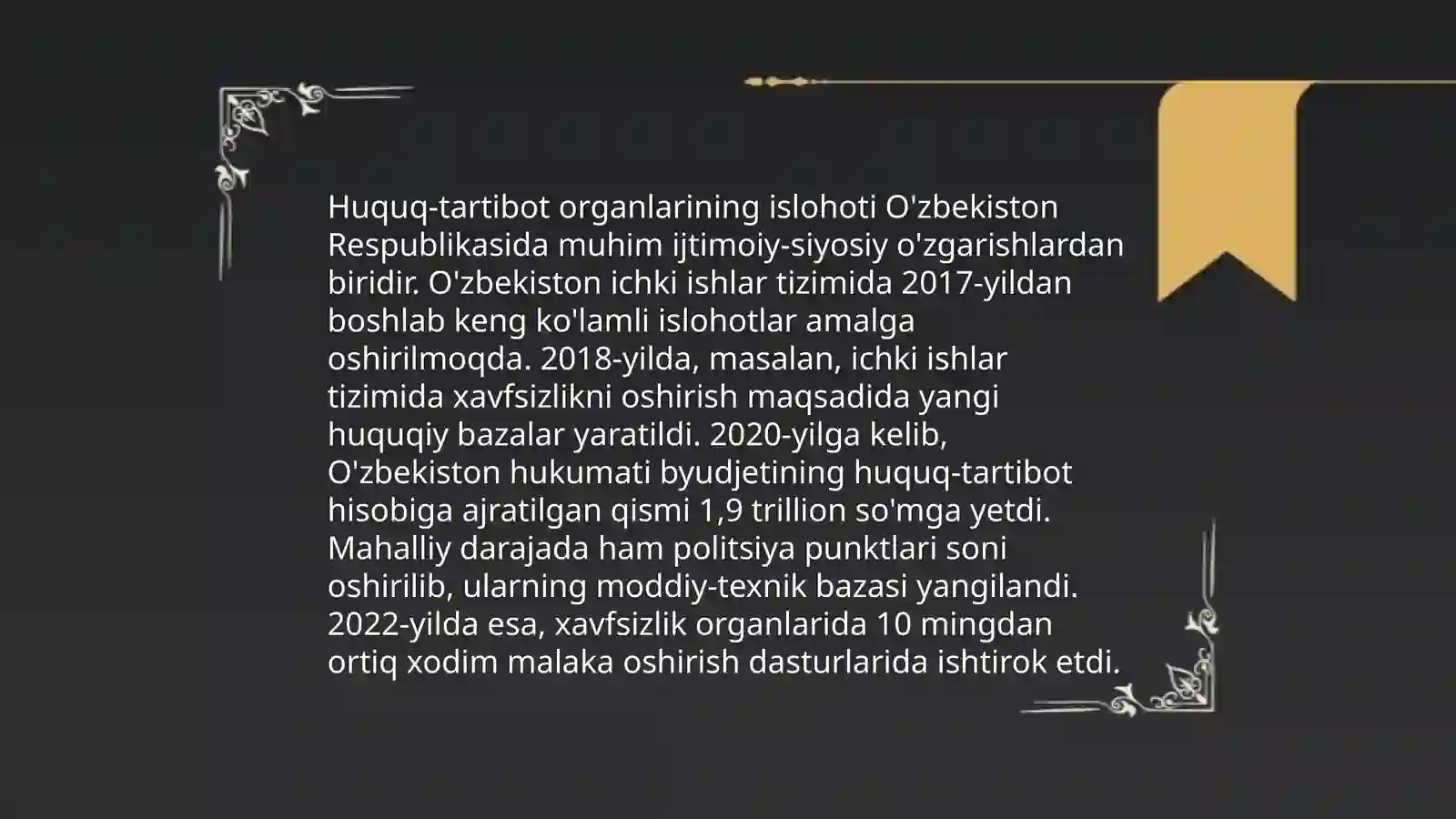 Huquq-tartibot organlari va sud tizimidagi oʻzgarishlar 3