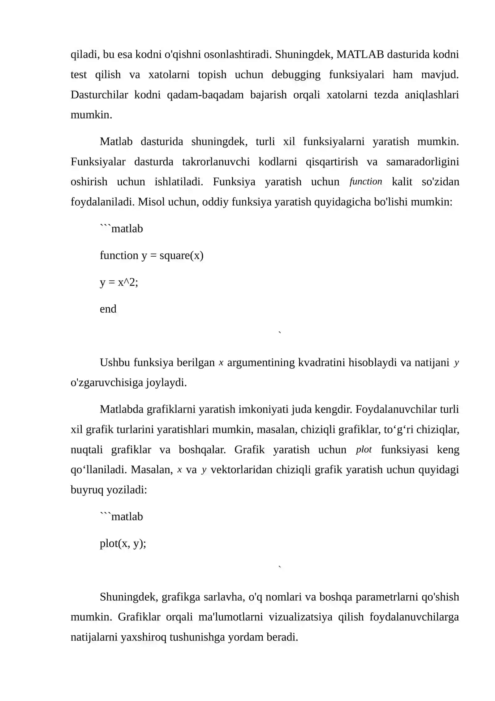 Matlab dasturida dasturlash asoslari 3