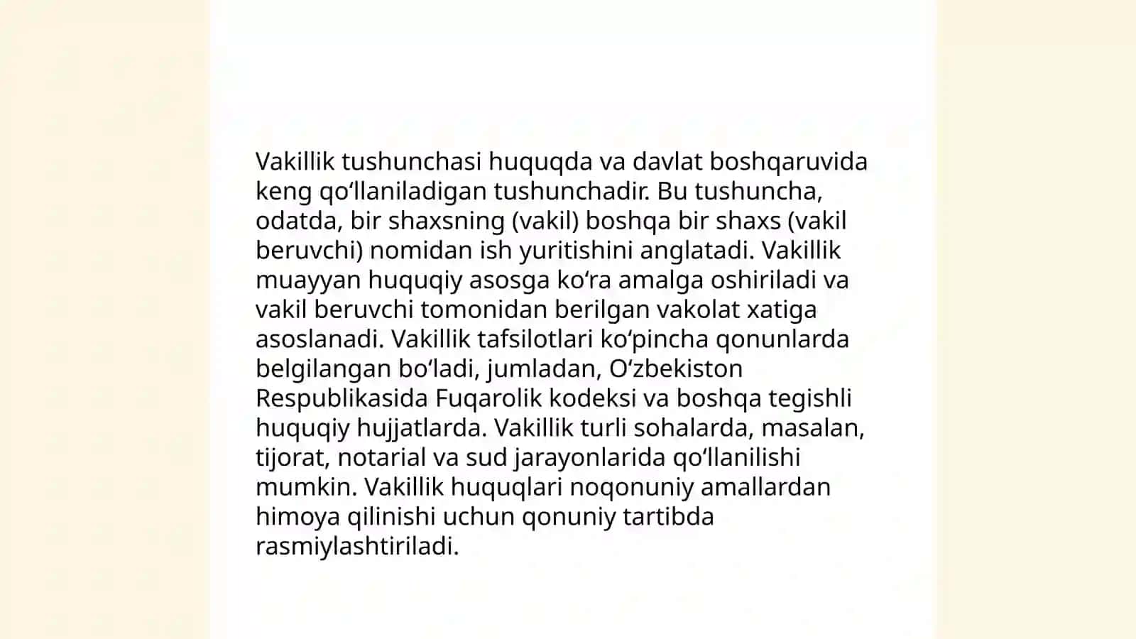 Vakillik va ishonchnoma 3