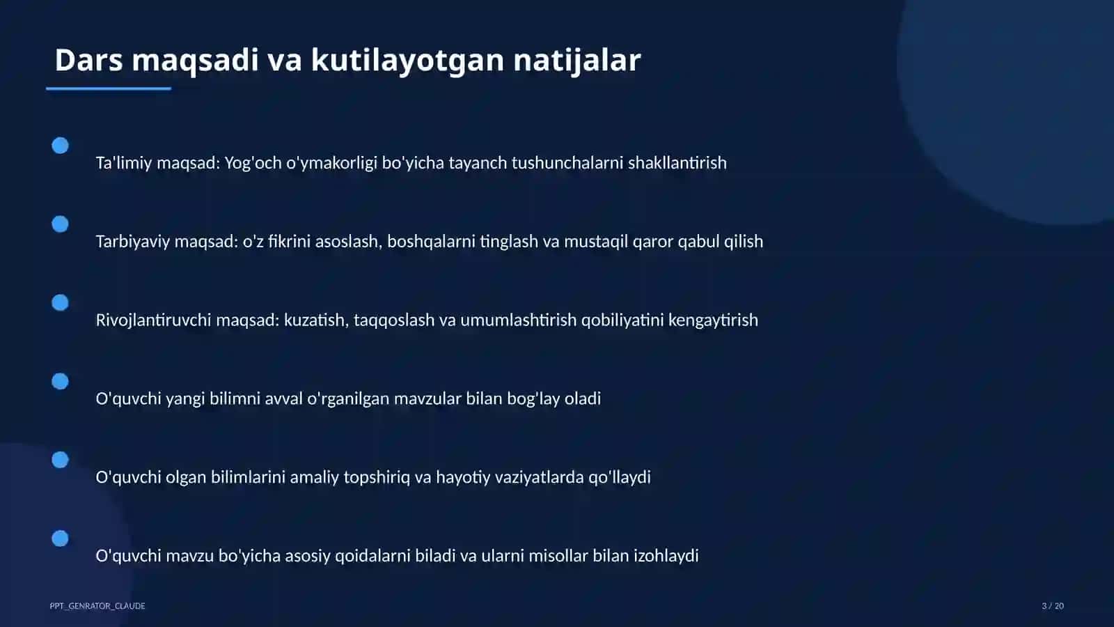 Yog'och o'ymakorligi (7-sinf) 3