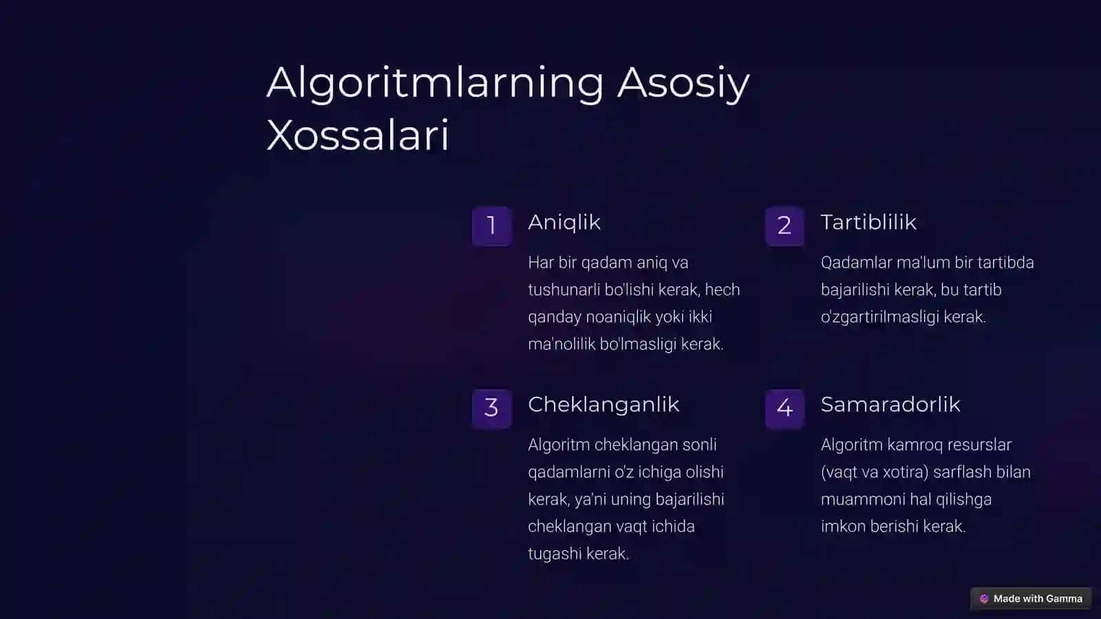 Algoritm Tushunchasi va Ularni Qo'llash 3