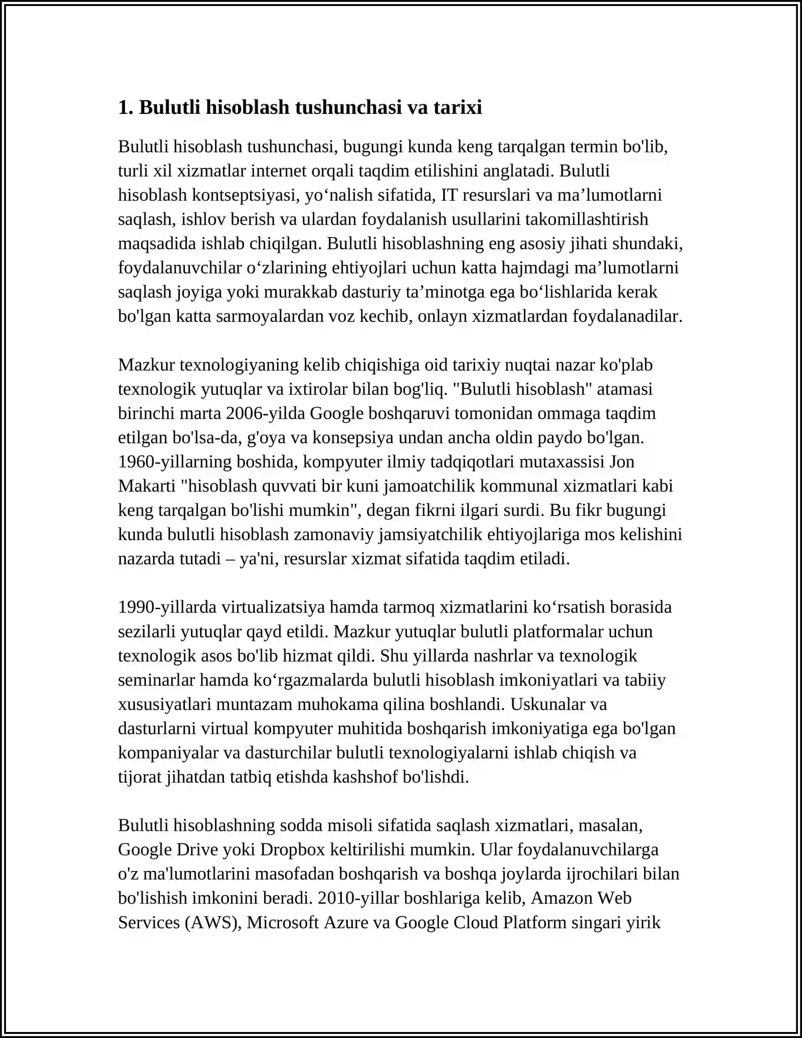 BULUTLI HISOBLASH (CLOUD COMPUTING) 3