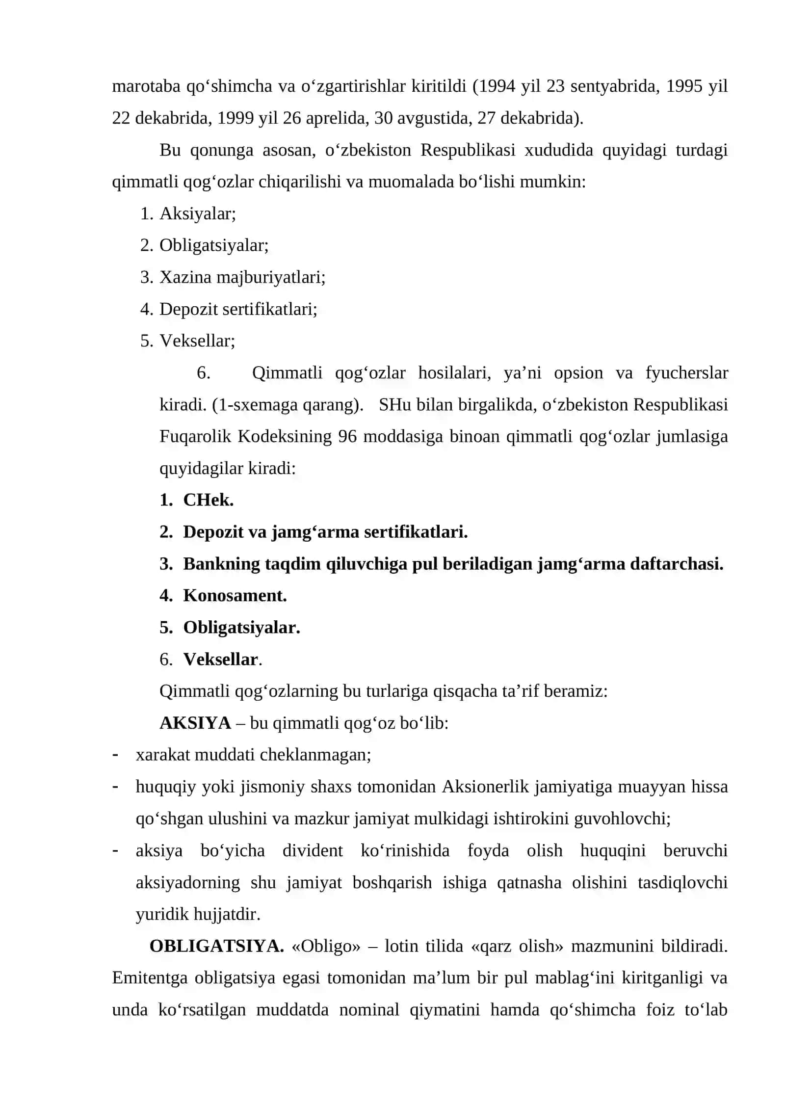 Qimmatli qog‘ozlar bilan operatsiyalari 3