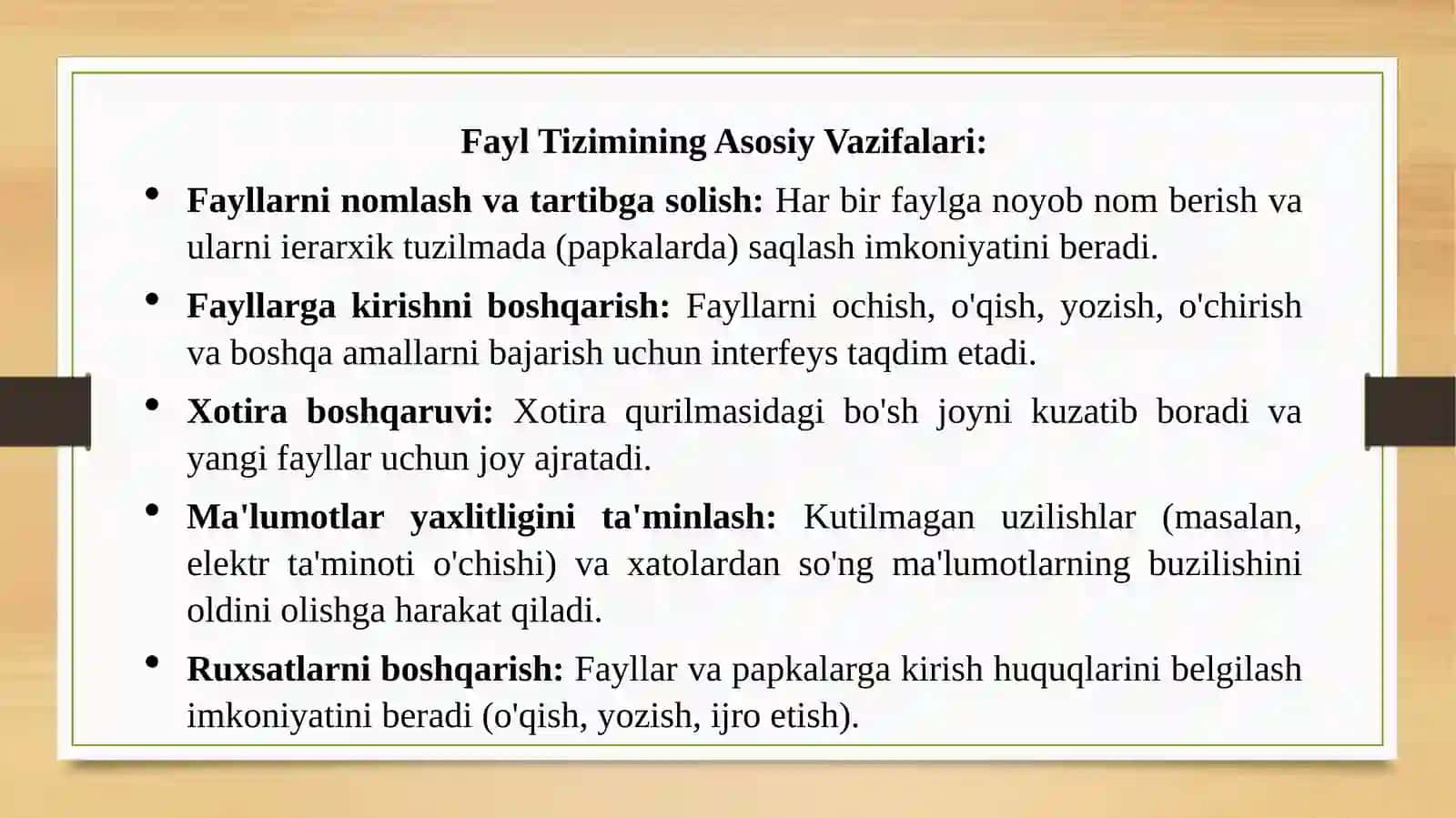 Fayltizimlari va ularning tuzilishi 3