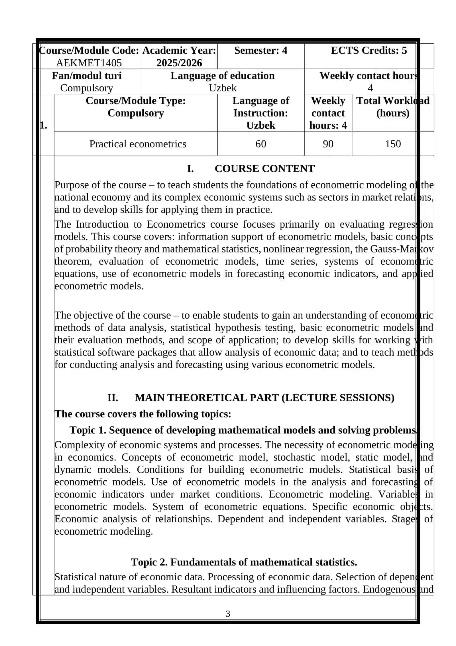 PRACTICAL ECONOMETRICS 3