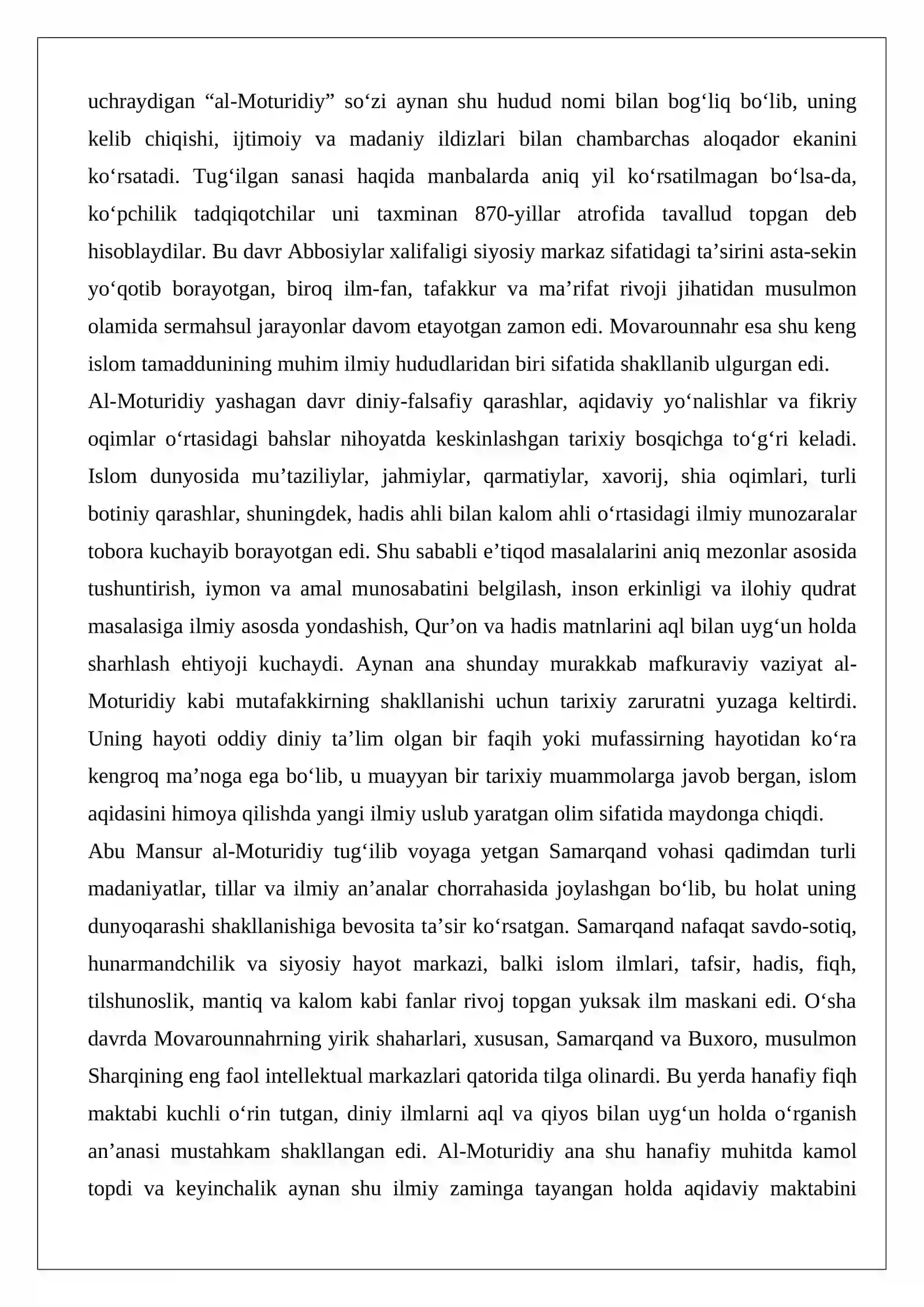 Abu Mansur al-Moturidiy (870–944) 3