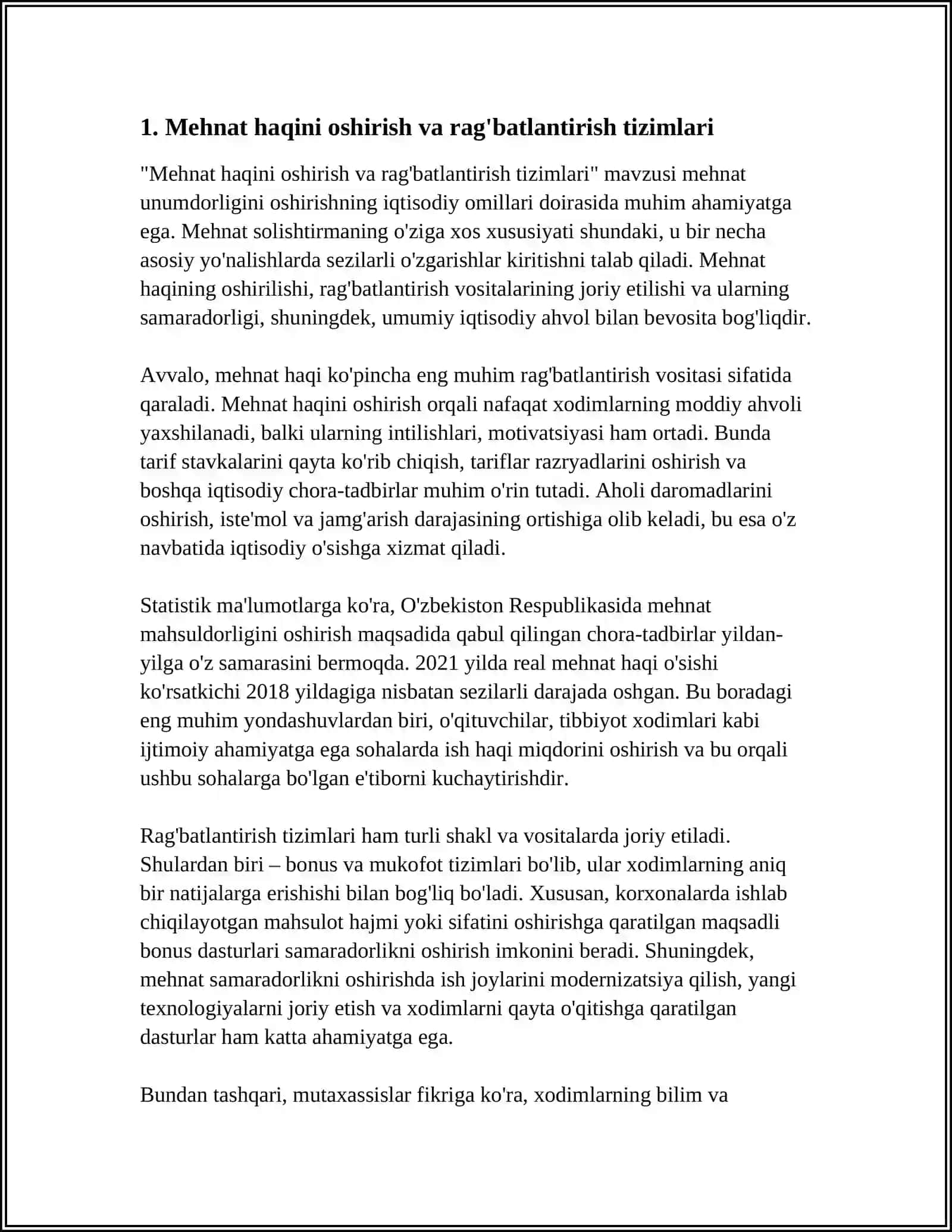 MEHNAT UNUMDORLIGINI OSHIRISHNING IQTISODIY OMILLARI 3