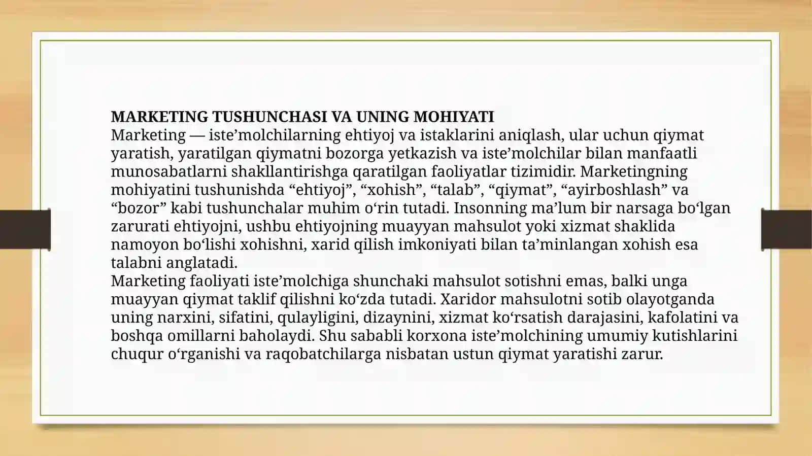 Marketing nazariyalar va konsepsiyalari 3