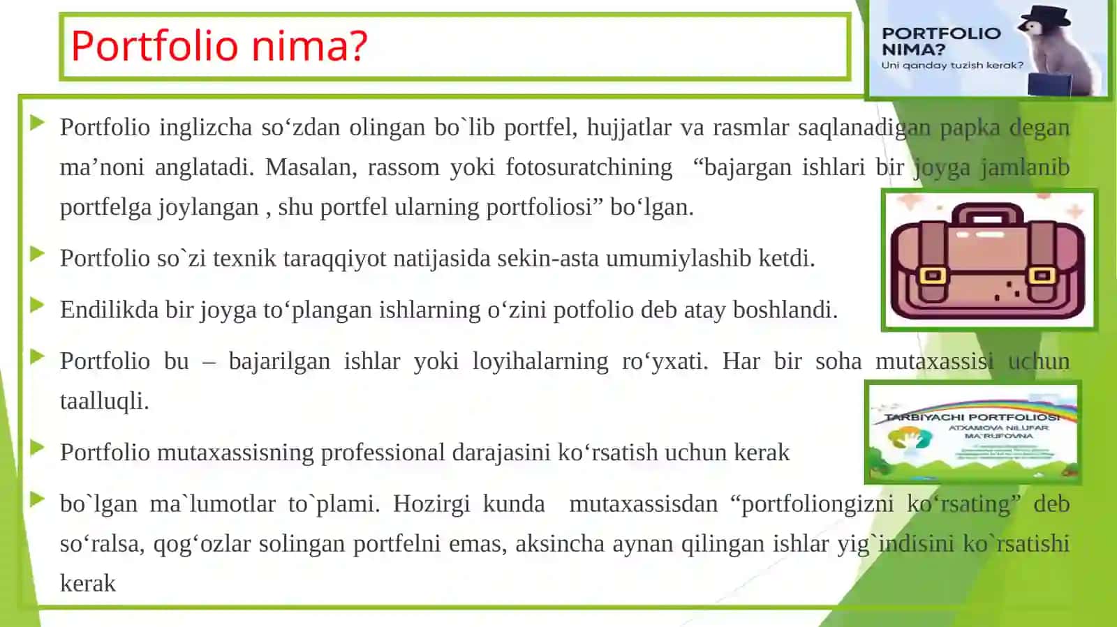 TA’LIM JARAYONIDA ELEKTRON PORTFOLIONI YARATISH 3