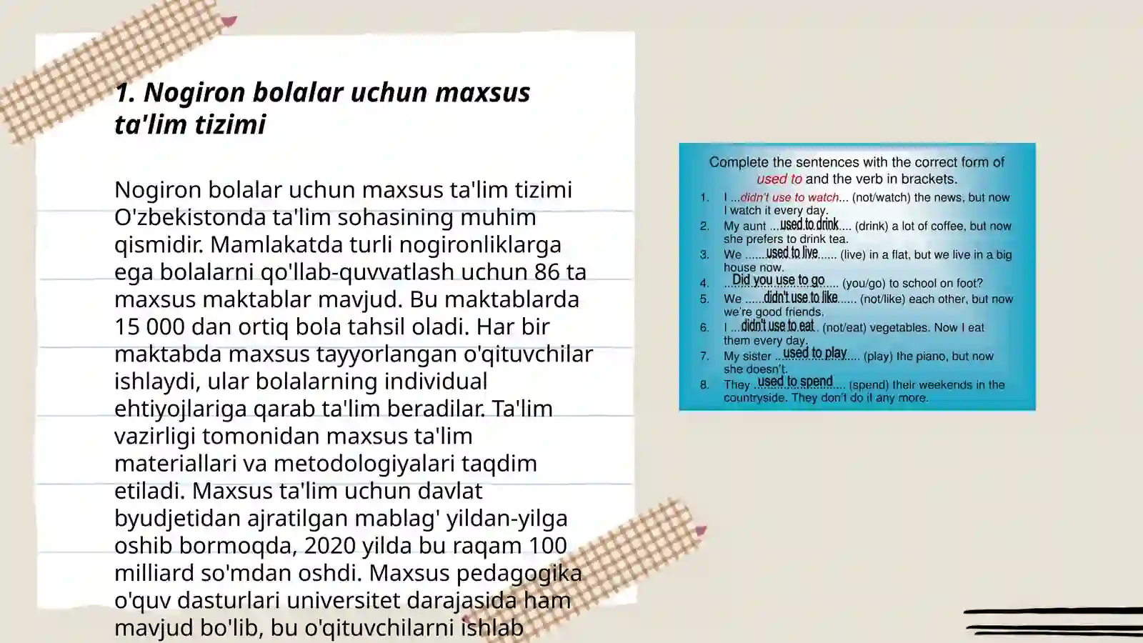 Nogiron bolalar uchun maxsus ta'lim tizimi 3