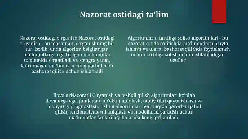 O'Rgatish Algoritmlari 3