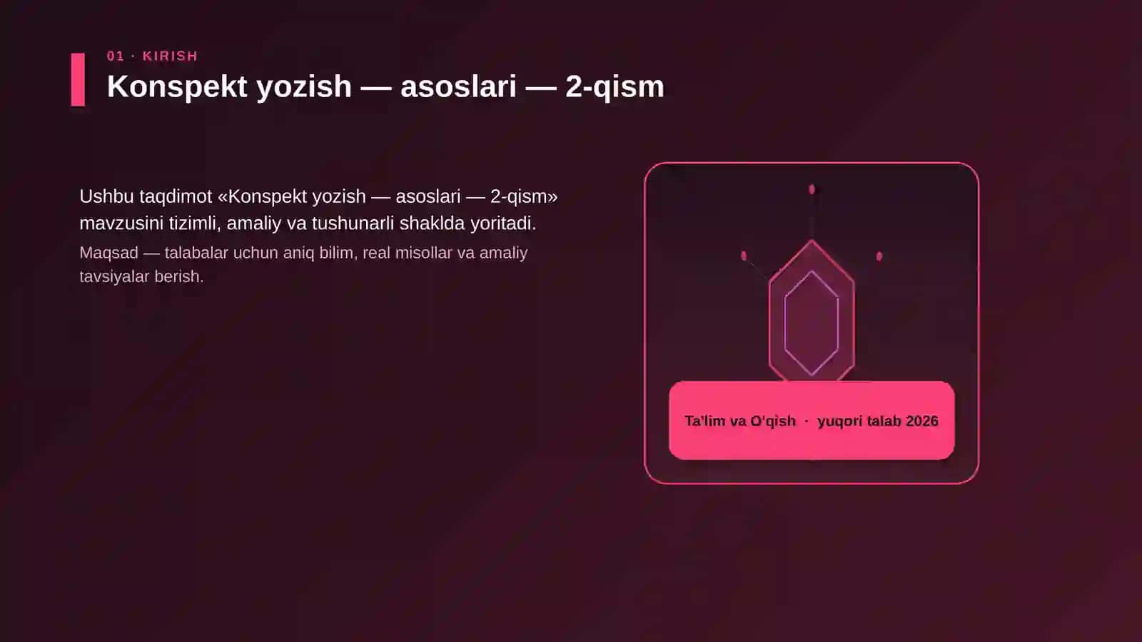 Konspekt yozish — asoslari — 2-qism 3