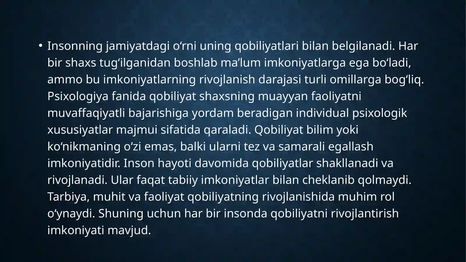 Inson qobiliyatining rivojlanishiga ta’sir qiluvchi omillar 3