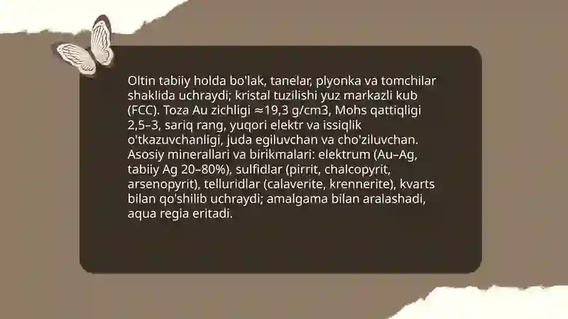 Oltin tabiiy birikmalari 3
