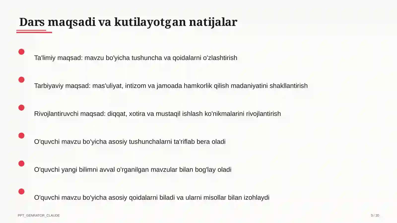 Blum taksonomiyasi va o'quv maqsadlari 3