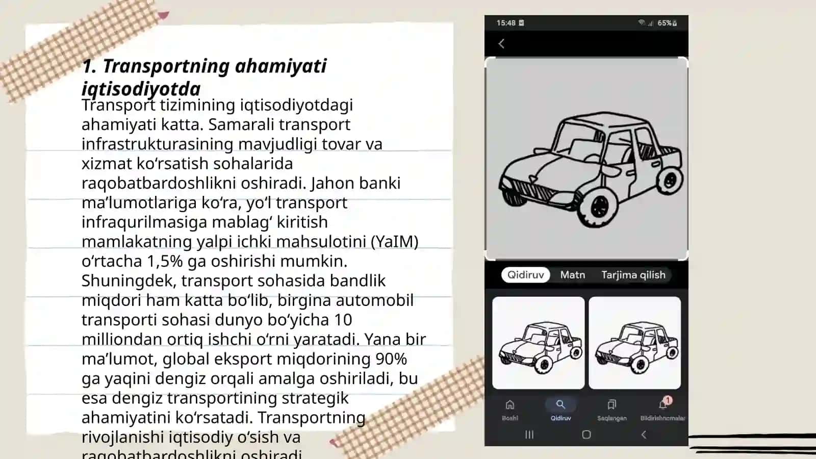 Transportning ahamiyati, vazifasi va turlari 3
