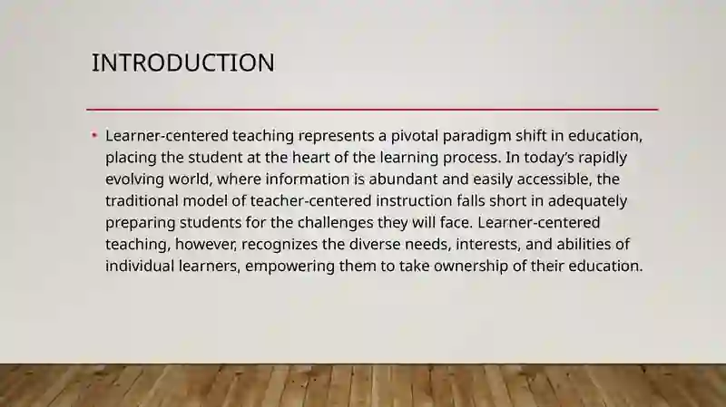 Learner-Centred Teaching 3