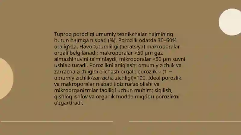 Tuproqning havo va issiqlik xossalari 3