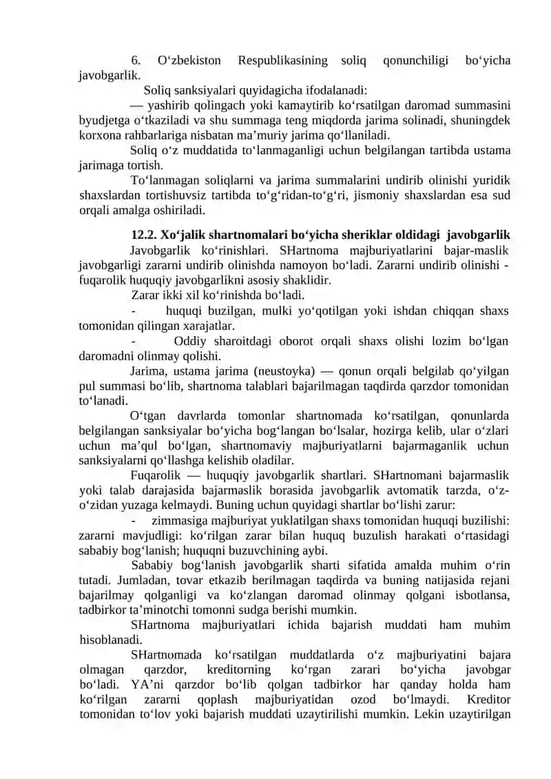 Tadbirkorlik sub’yektlarining javobgarligi 3