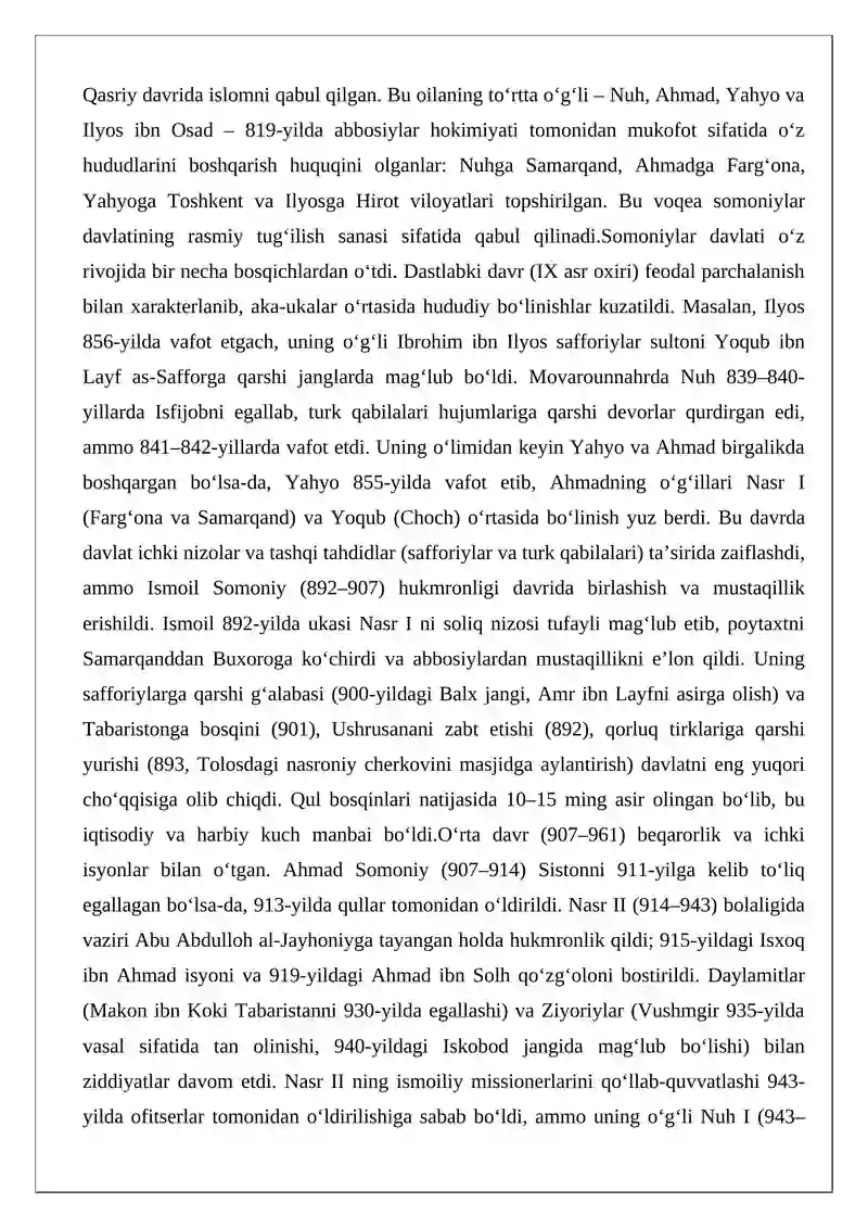 Somoniylar va Turkiy qabilalar 3