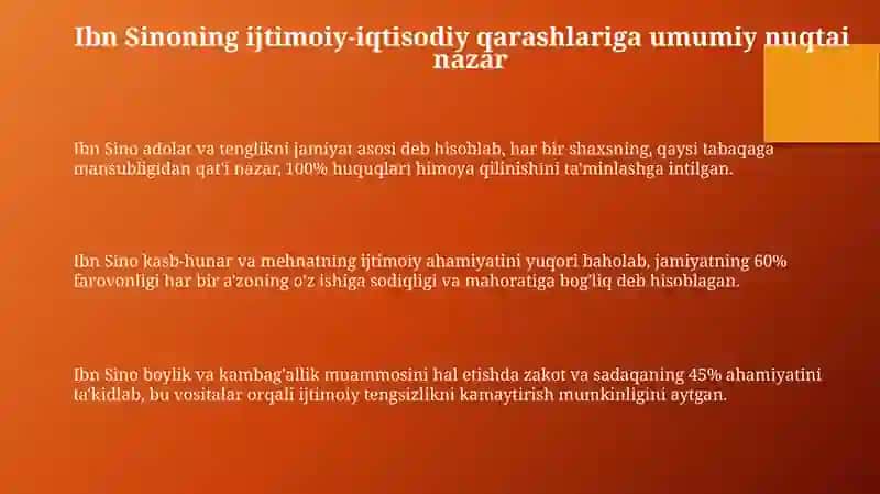 Ibn Sinoning ijtimoiy-iqtisodiy qarashlar 3