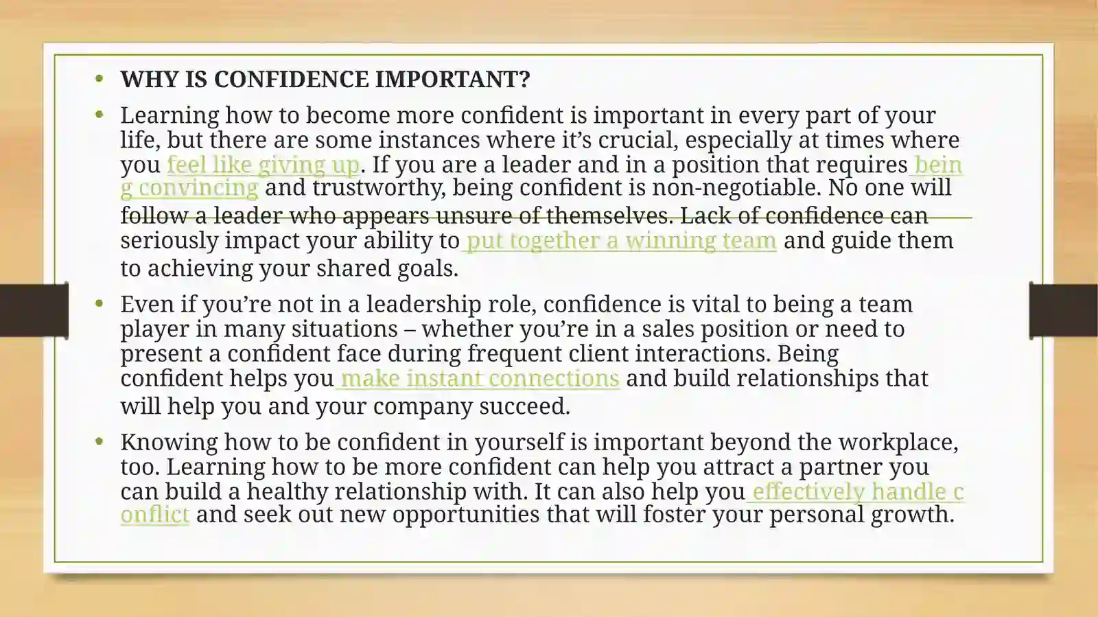 How to be CONFIDENT 3