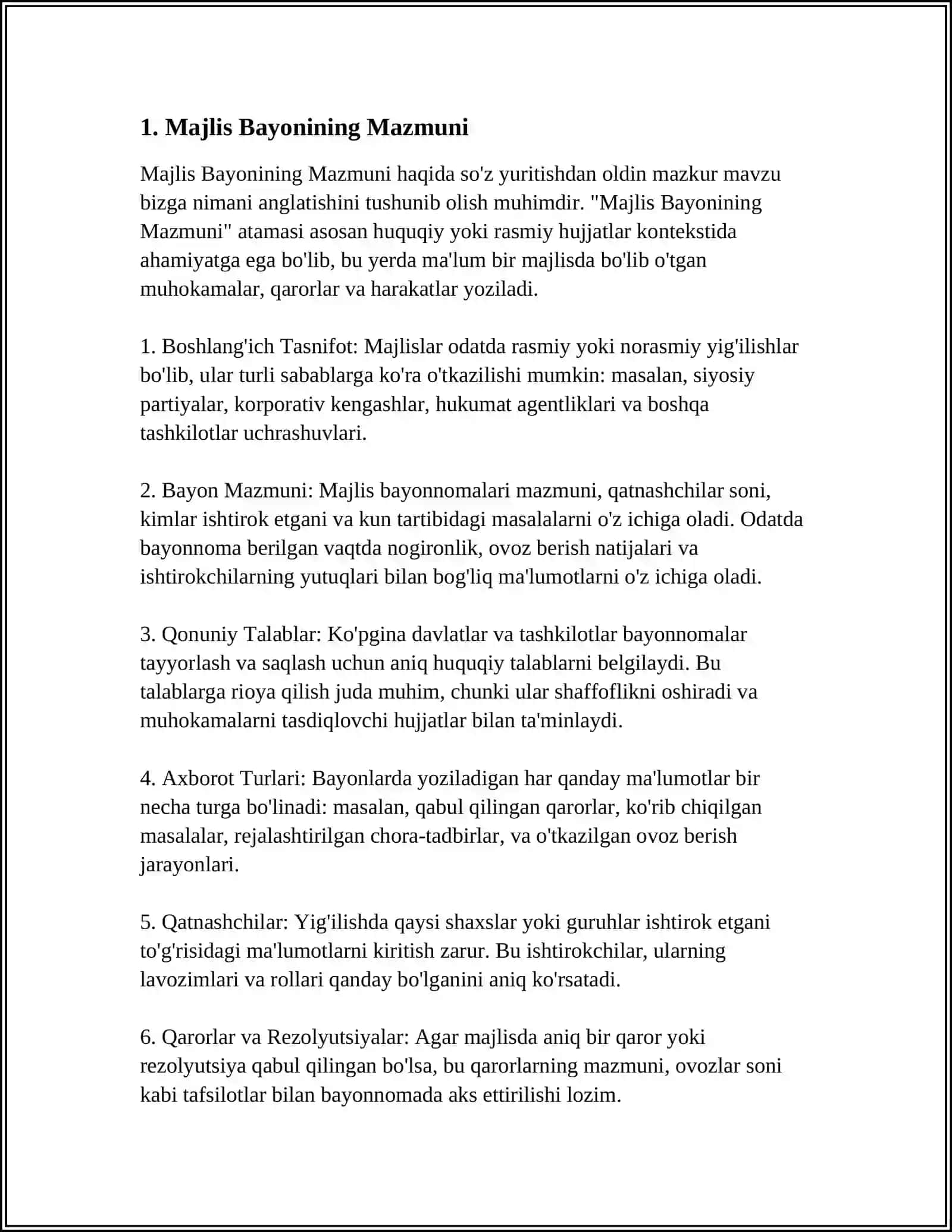MAJLIS BAYONI VA MAJLIS BAYONIDAN KÒCHIRMA.UNING TARKIBIY QISMLARI 3