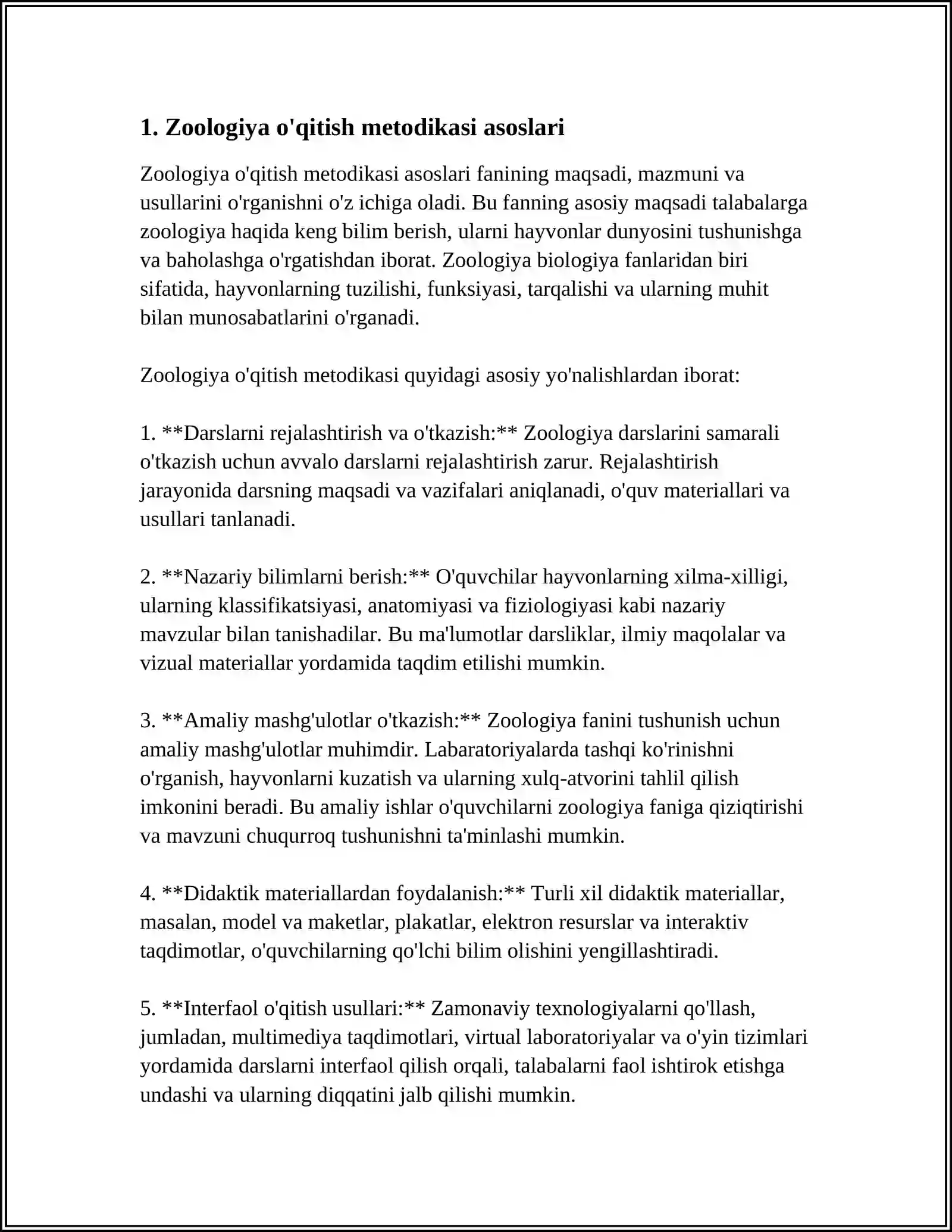 ZOOLOGIYA O‘QITISH METODIKASI XUSUSIY MASALALARI JUMLADAN YASSI TO'GARAK HALQALI CHUVALCHANGLAR TIPINI O'RGANISH METODIKASI 3